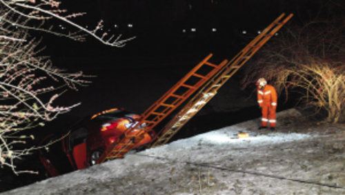 轎車失控一頭扎進(jìn)冰河 車內(nèi)男子已死亡